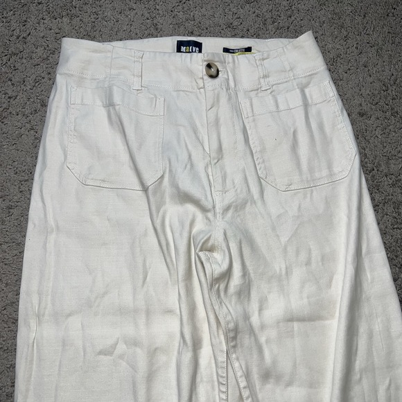 Maeve Anthropologie Jeans Womens 28 White The Colette Wide Leg Crop High Rise - Picture 2 of 8